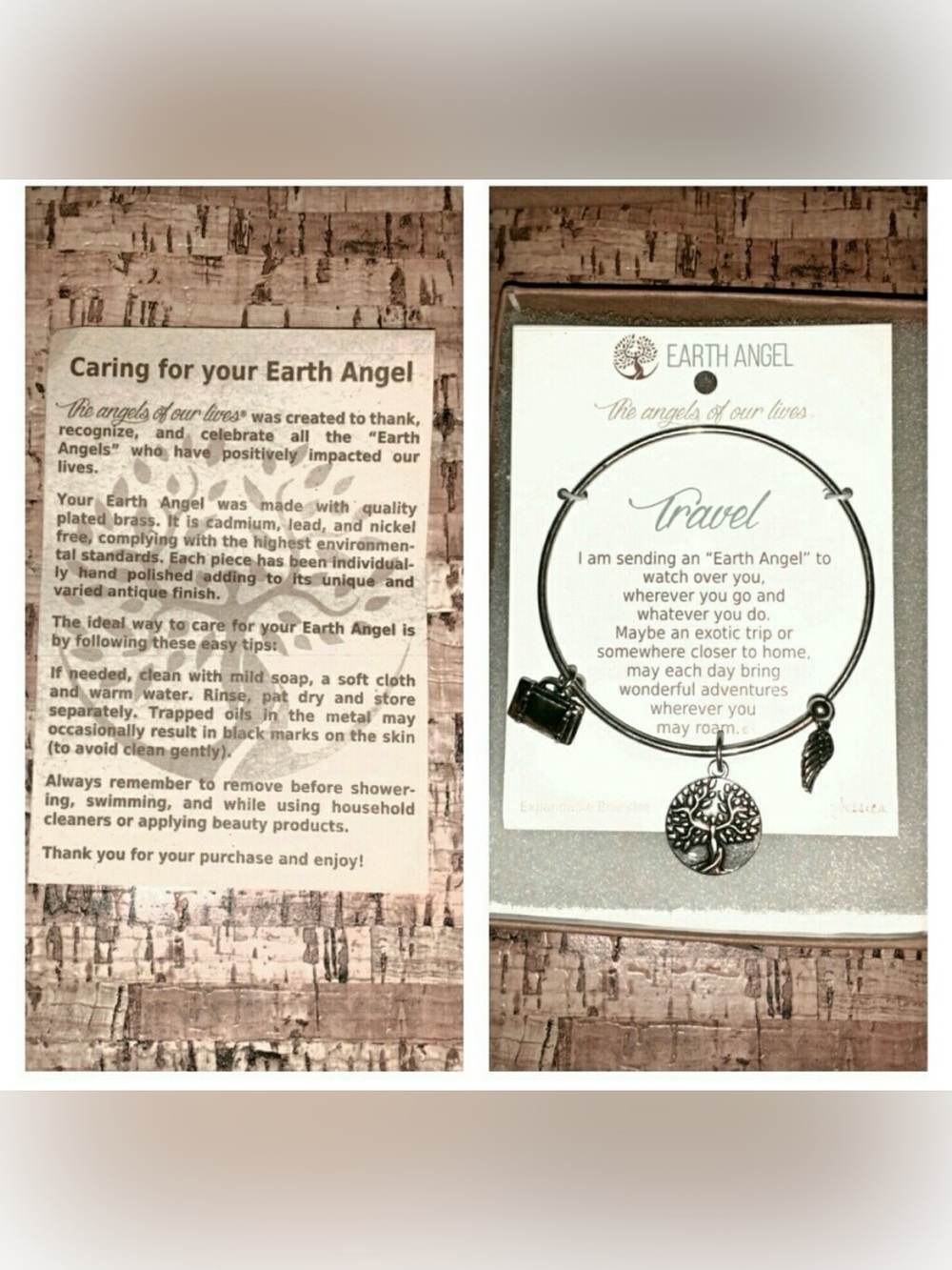 Adjustable Bracelet Earth Angel in silver NWT